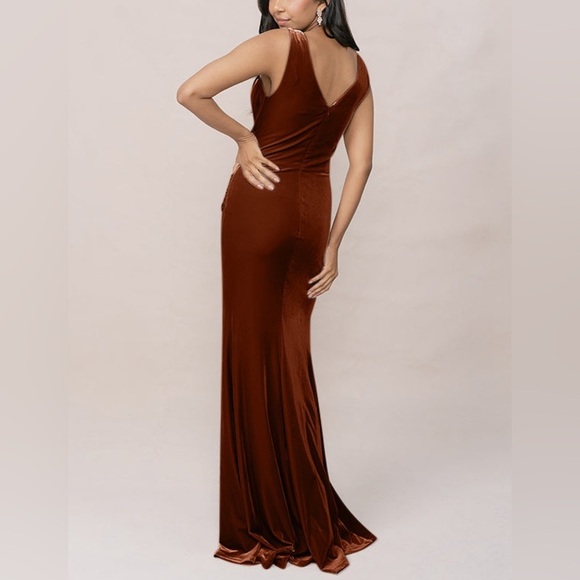 Revelry Dawson Velvet Dress Rust - Picture 3 of 13